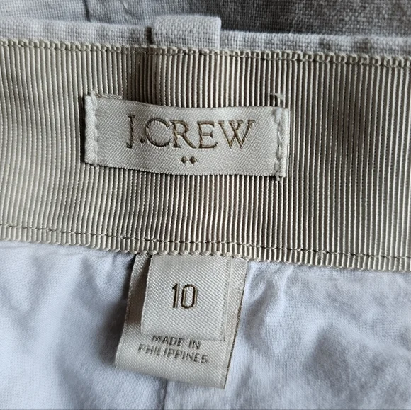J. Crew linen cotton blend gold tone hardware cargo zipper mini skirt Size 10 - Picture 4 of 6